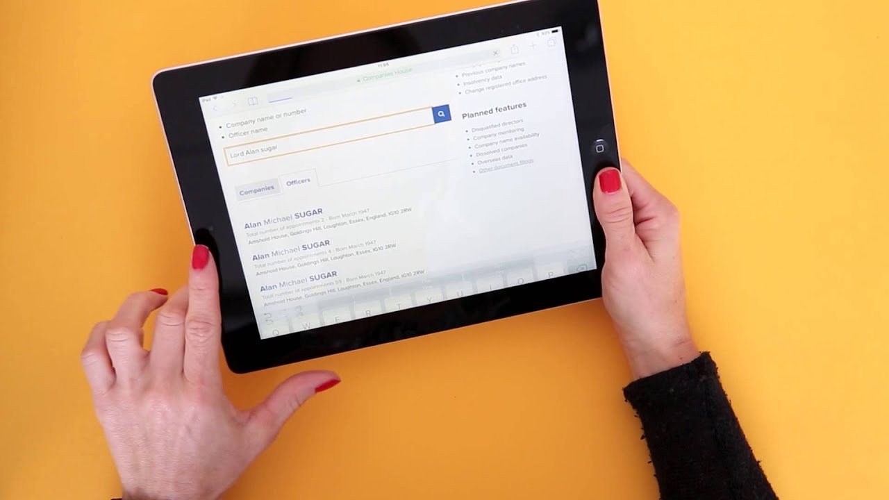 Companies House service: director and company search