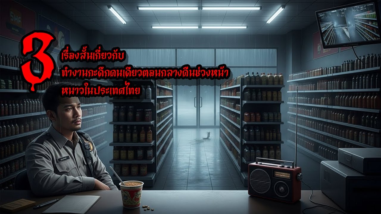 ทำงานกะดึกคนเดียวตอนกลางคืนช่วงหน้าหนาวในประเทศไทย