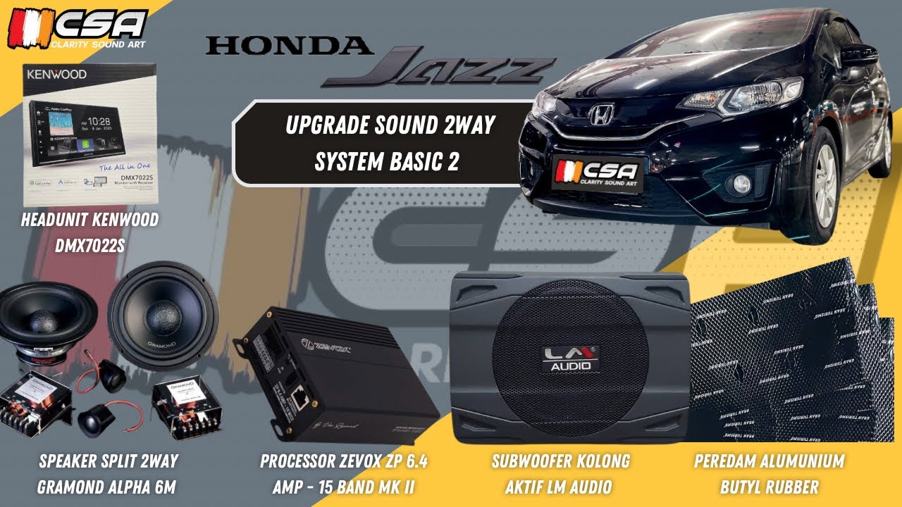 Honda Jazz Upgrade Sound 2way System Basic 2 | Kenwood | Gramond | Zevox | By: Clarity Sound Art