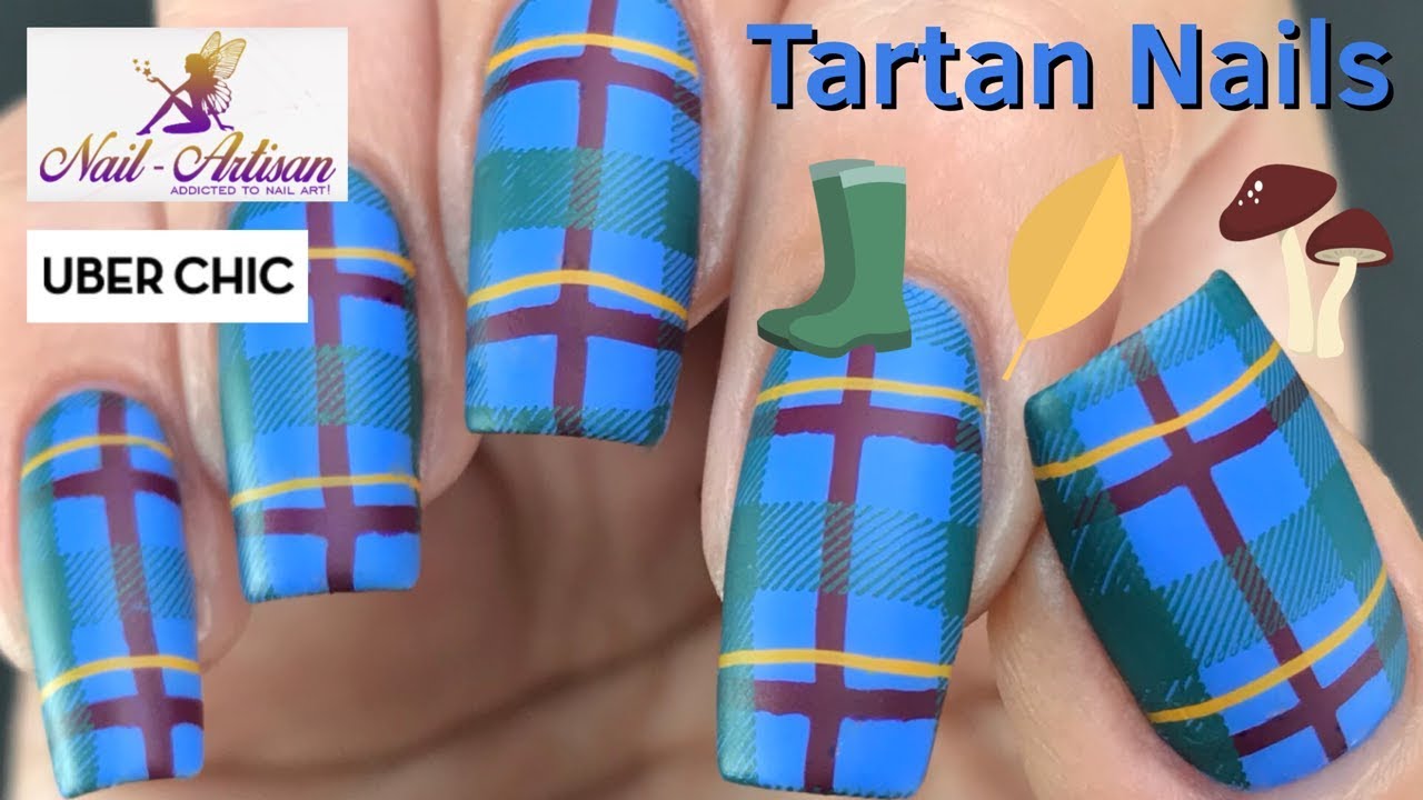 Tartan nails using Uber Chic Pretty in Plaid stamping plate