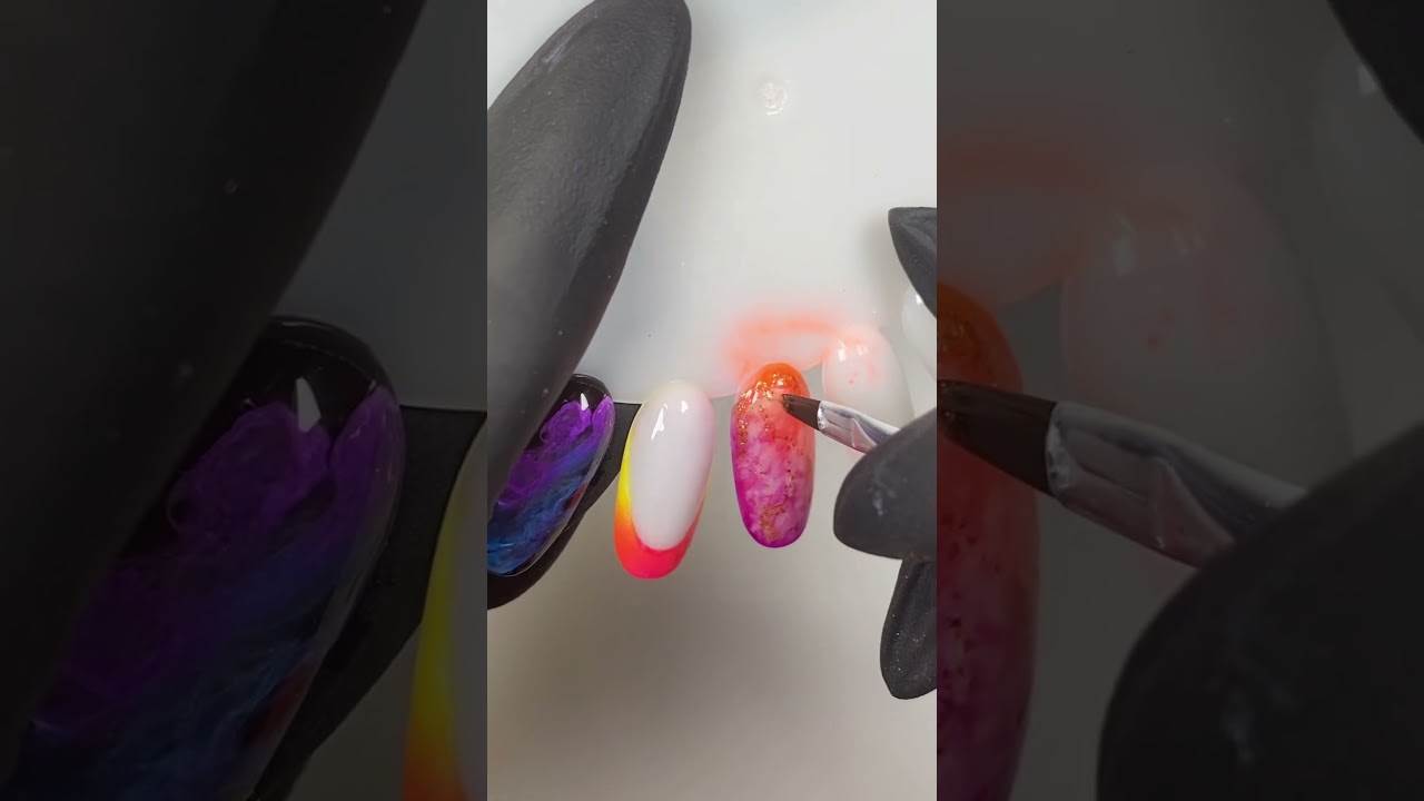 Add texture using isopropyl alcohol 🌸 🌺  #nailart #neonnails #nailtutorial #nailinspo  #nails