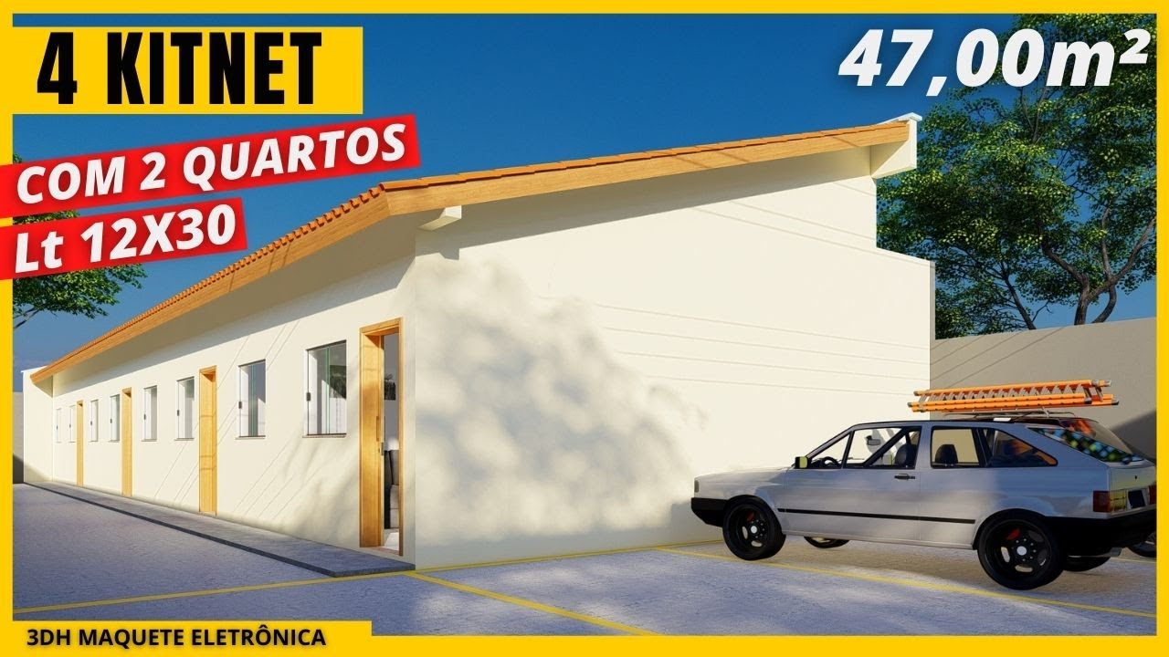 KITNET COM 2 QUARTOS E ESTACIONAMENTO  | Kitnet com telhado aparente