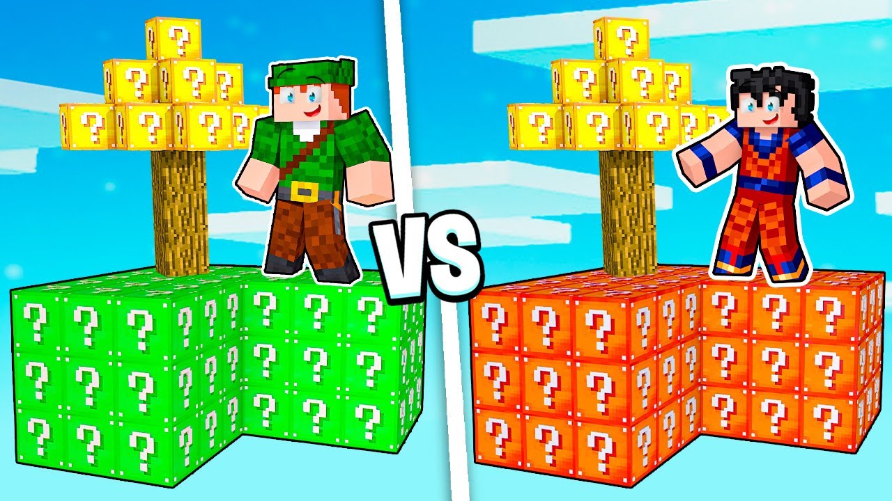 DESAFIO ILHA DE LUCKY BLOCK NO MINECRAFT!! (Sorte ou Azar?)
