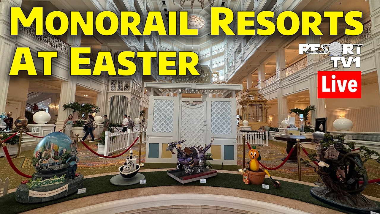 🔴Live: Magic Kingdom Monorail Resorts - Easter Decorations - Walt Disney World - 3-13-26