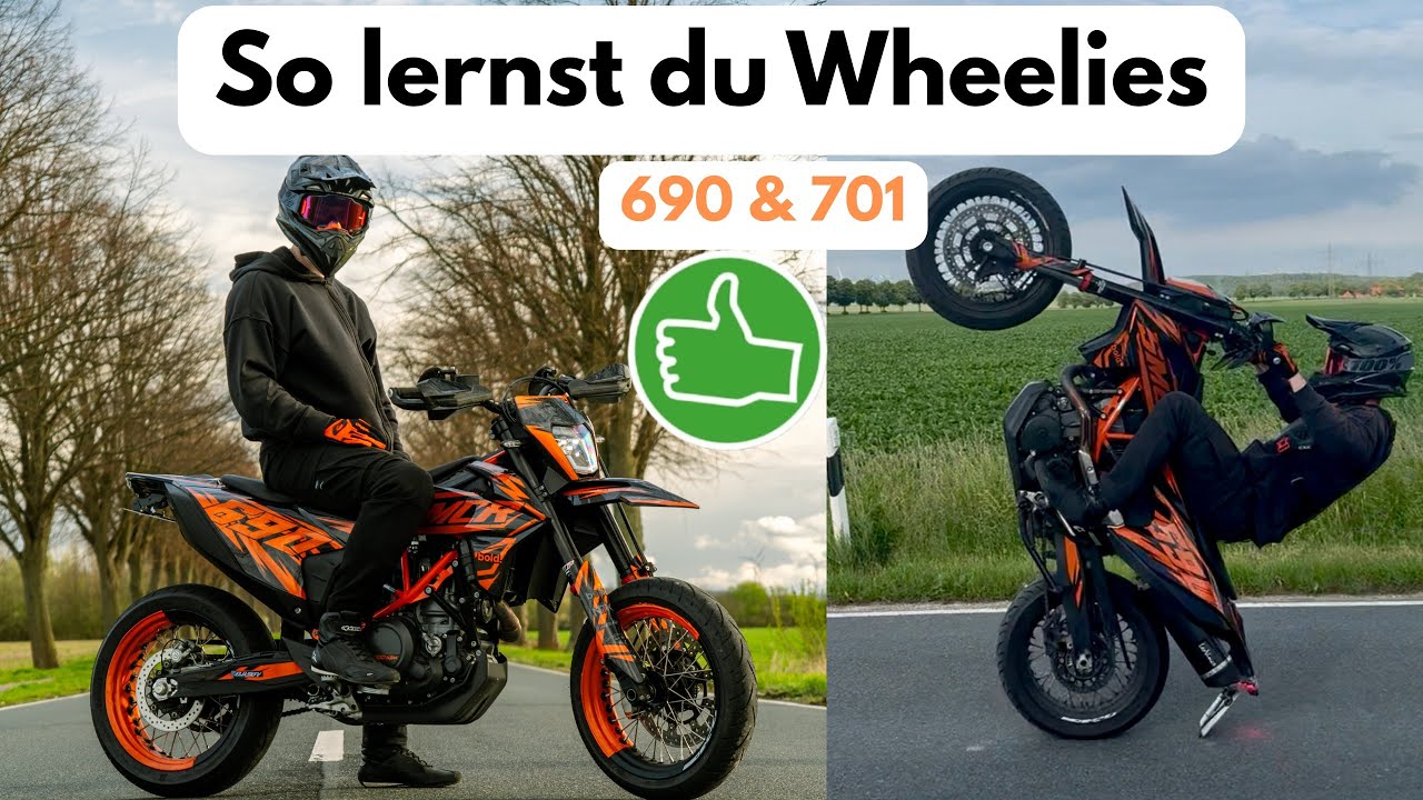 Wheelies lernen mit der KTM 690 & Husqvarna 701 – so geht’s richtig!