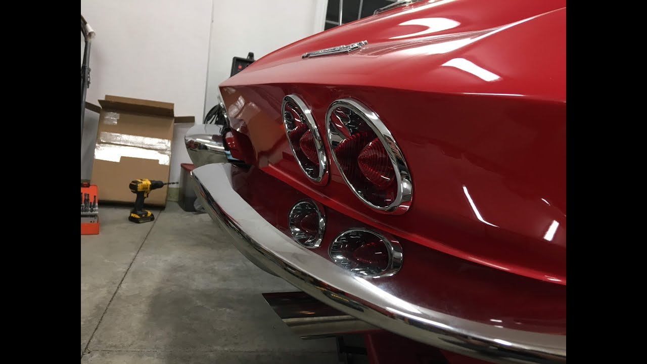 1963-1967 Corvette Rear Bumper Installation and License Plate Bezel Installation