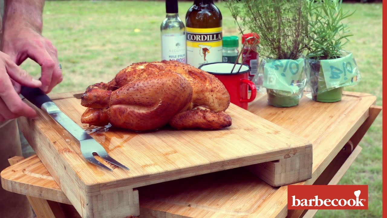 Barbecook - Poulet fumé au bois de fumage au parfum de vin rouge