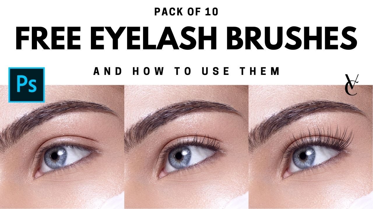 How to make fake eyelashes look natural + FREE EYELASH BRUSHES for Photoshop