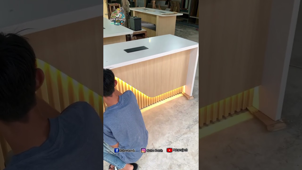 Meja kasir minimalis || meja kantor #mejakasir #diy #mejakantor