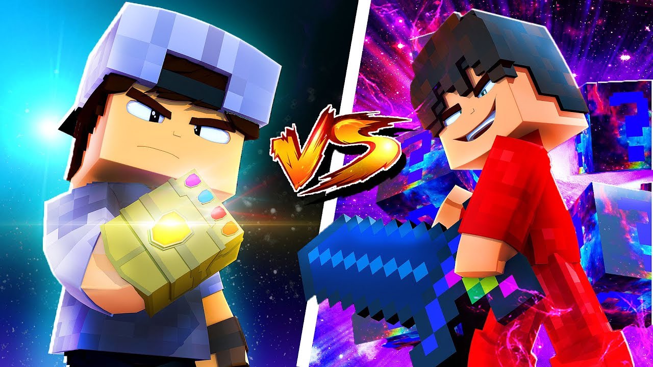 Minecraft: PARKOUR PVP - MANOPLA DO INFINITO vs LUCKY BLOCK GALAXY OP!