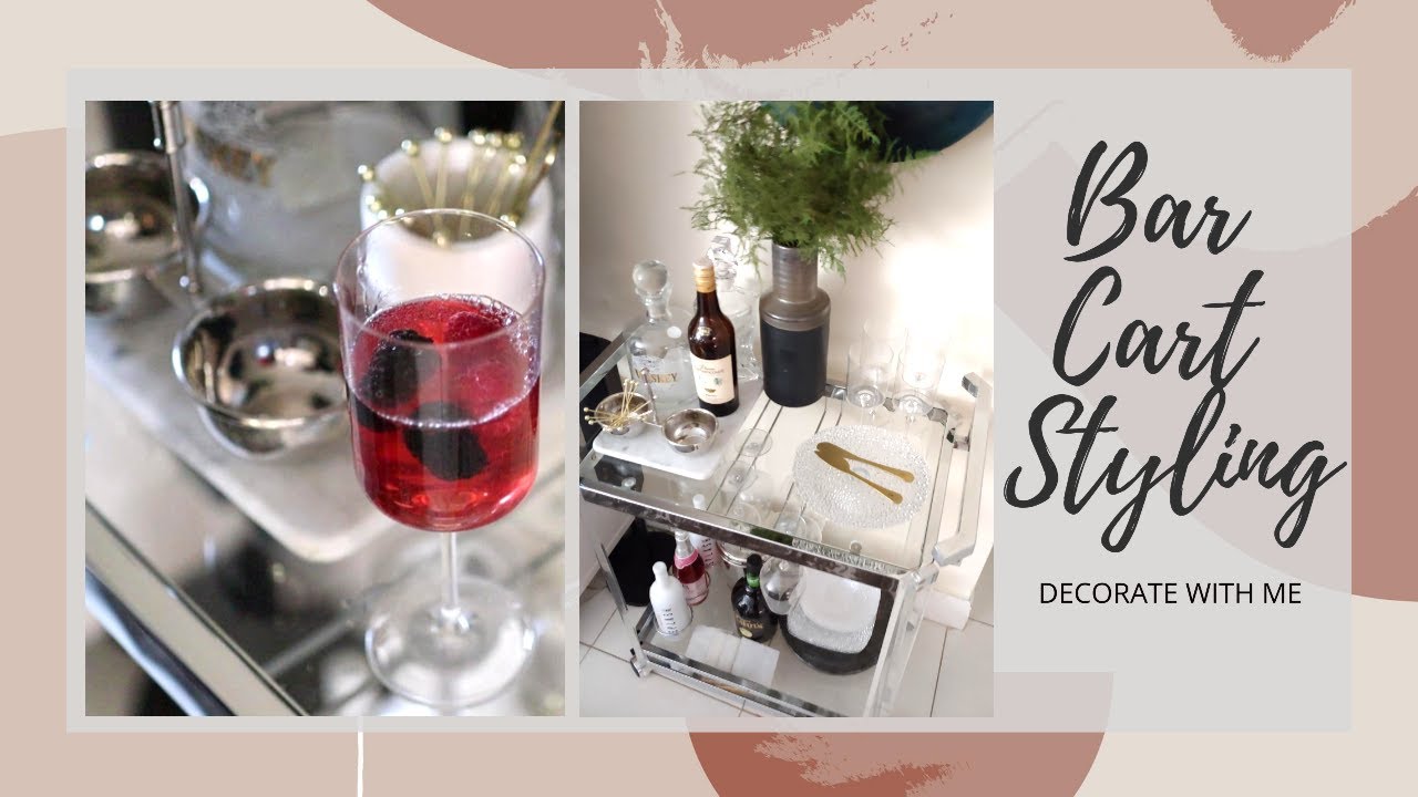 BAR CART STYLING IDEAS | DECORATE WITH ME |APARTMENT STYLING