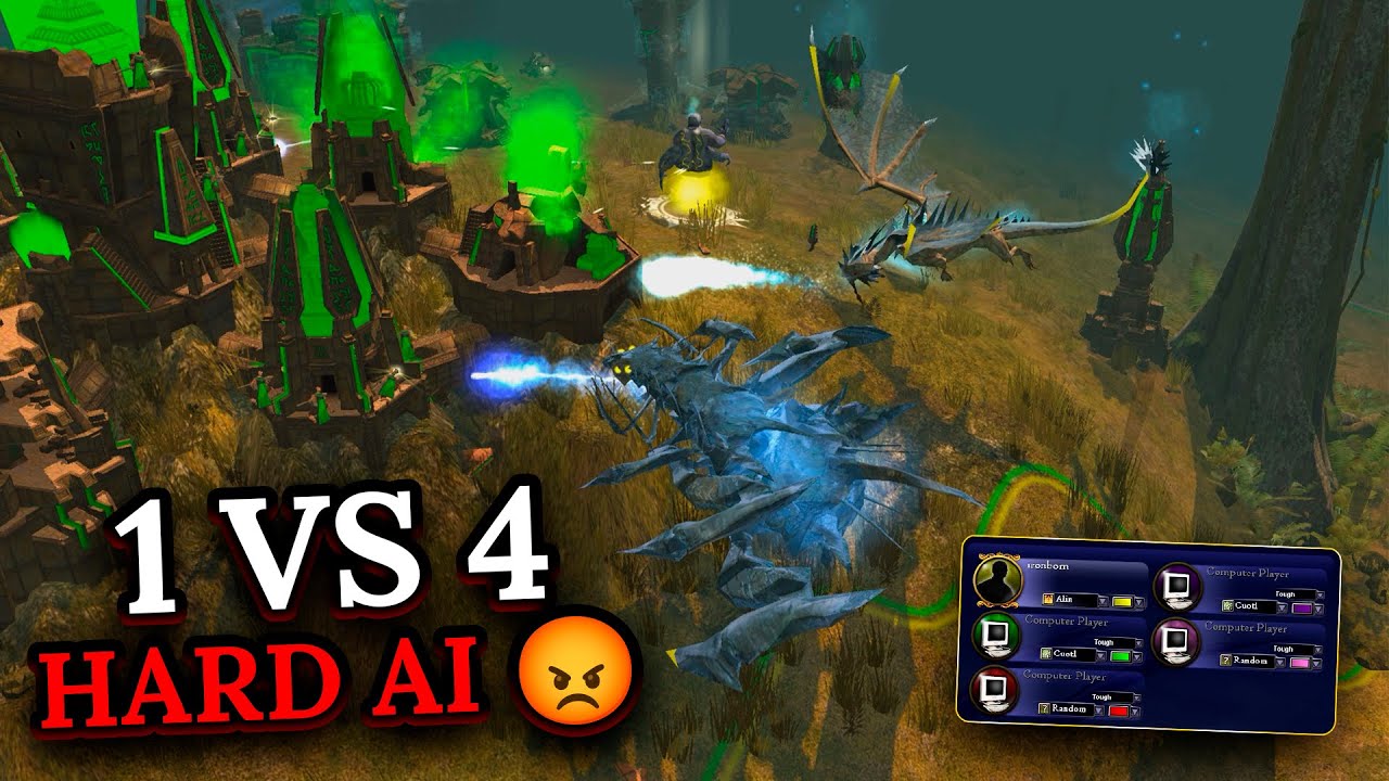 1 VS 4 HARD AI FIGHT — Rise of legends gameplay (2 Alin, 2 Cuotl, 1 Vinci)