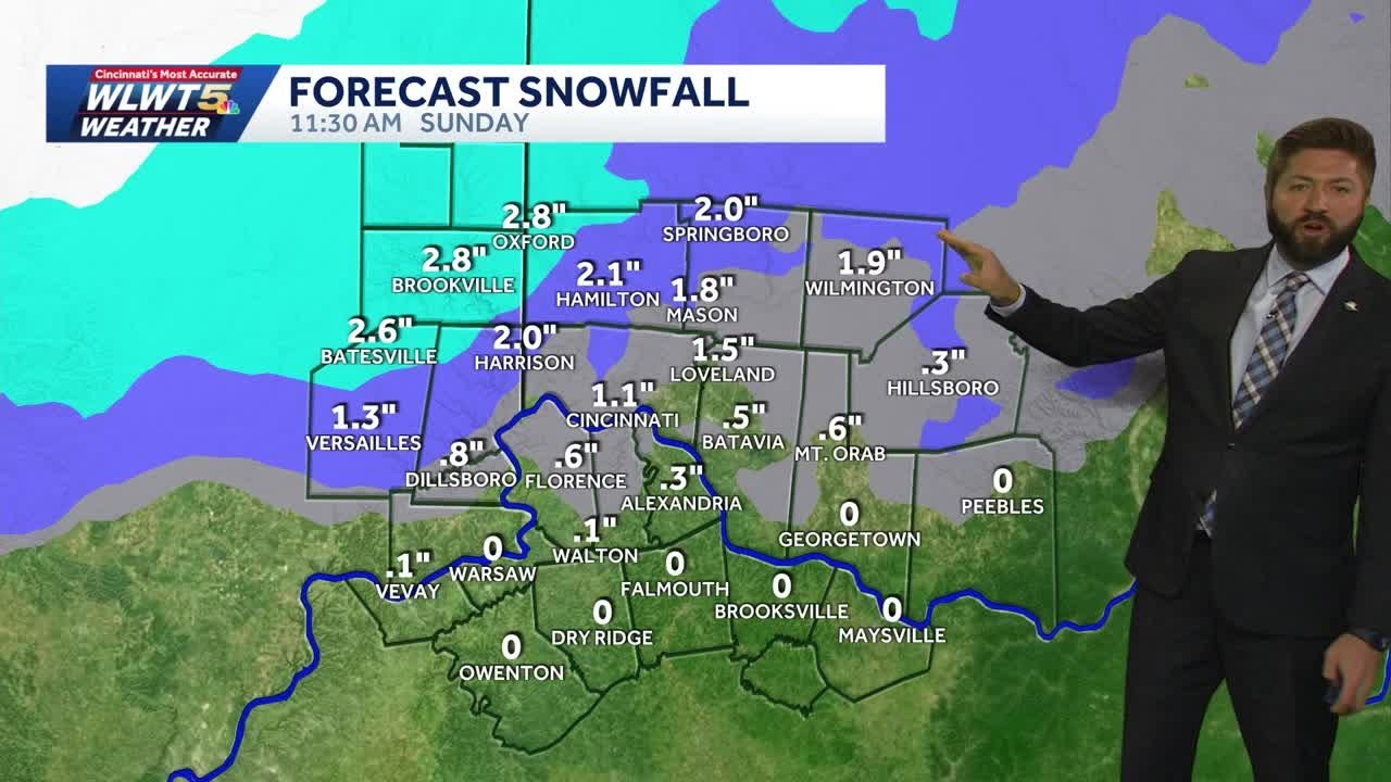 Winter Weather Advisory: A trace to 2 inches possible for areas across Cincinnati