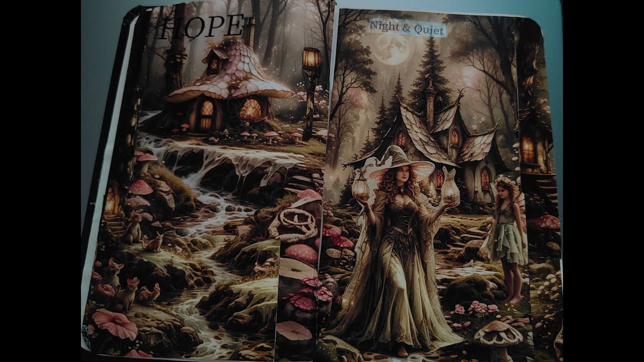 Creating a Fantasy Woodland Journal with Scrap Papers 🌿🌲✨ | Art Journaling Process | MaskCraft