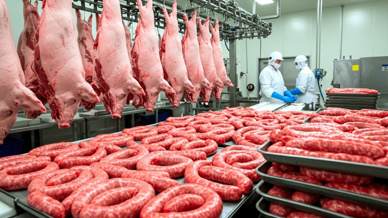 Modern Pig Farm Technology - Pork Slaughter Process & Cutting - Fresh Pork and Sausage Making