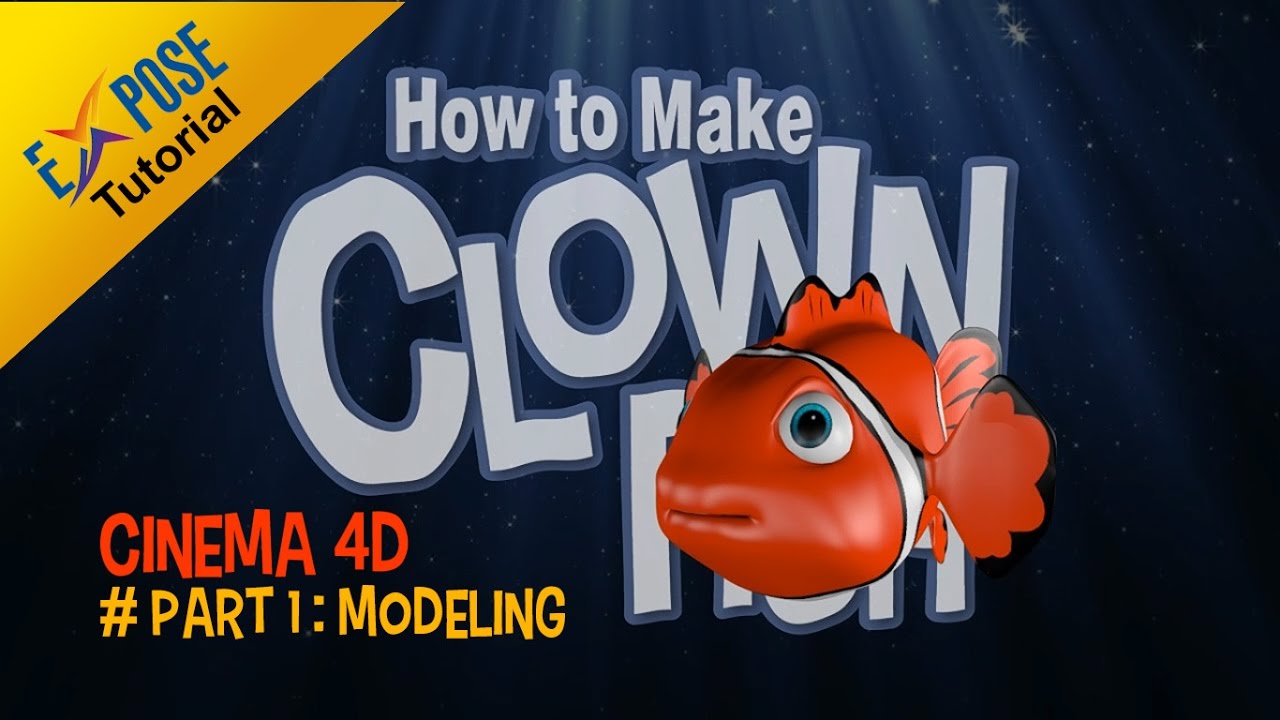 Cinema 4D Tutorial - Fish Clown #Part 1 (Modeling)
