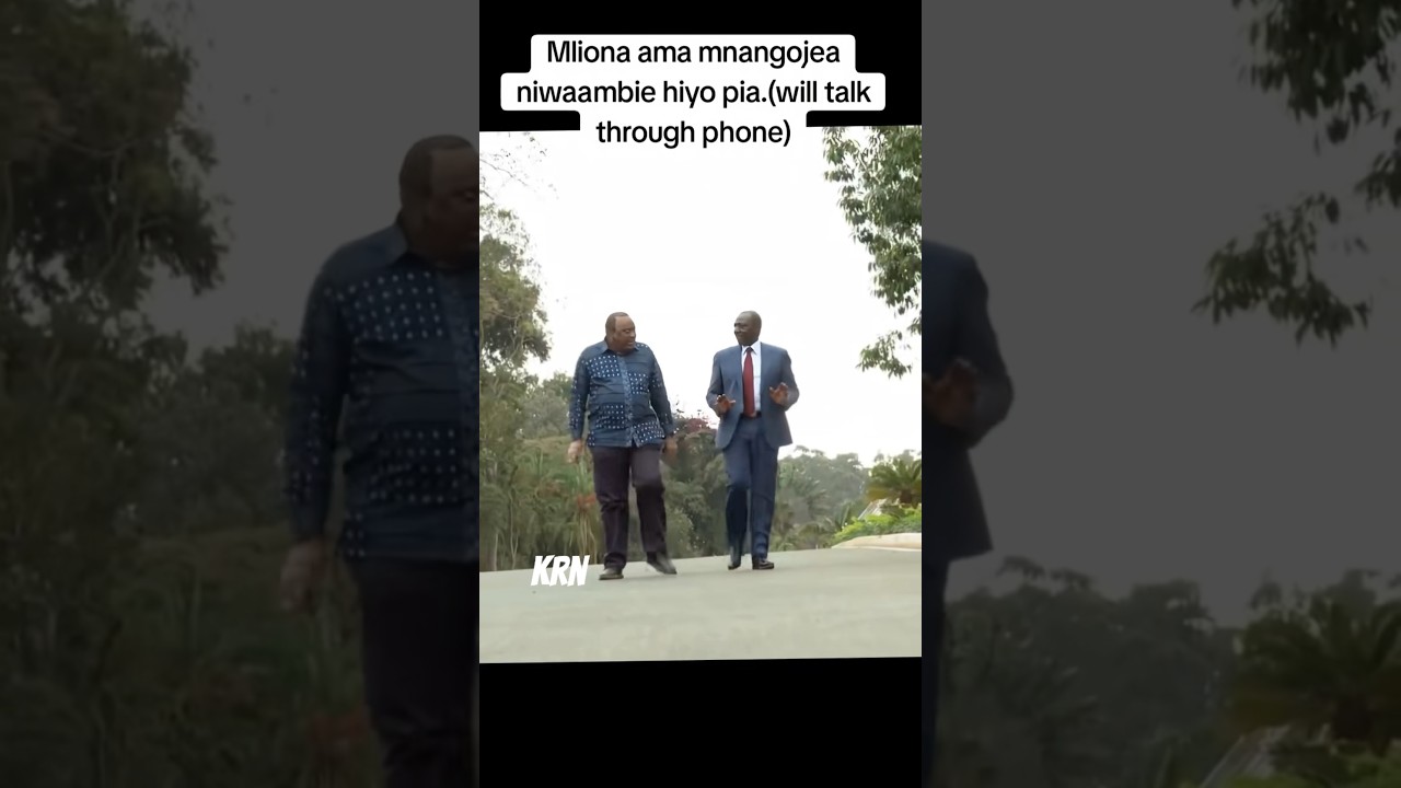 president William Ruto showing president Uhuru Kenyatta around state house