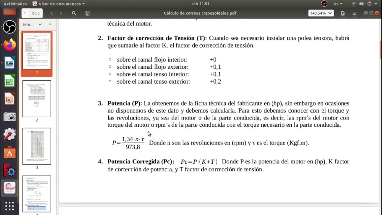 Tutorial c&aacute;lculo poleas en V