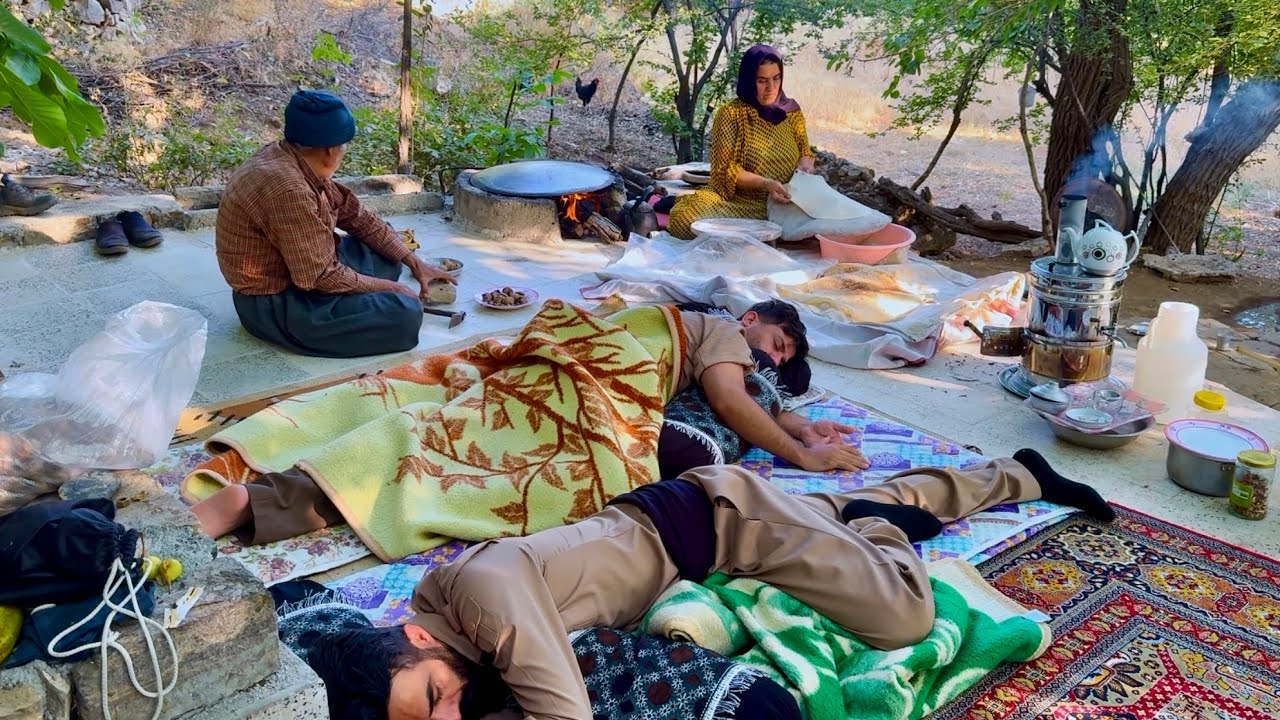 Sweet morning slumber and a dreamy breakfast with honey and hot bread/Life in pristine nature.