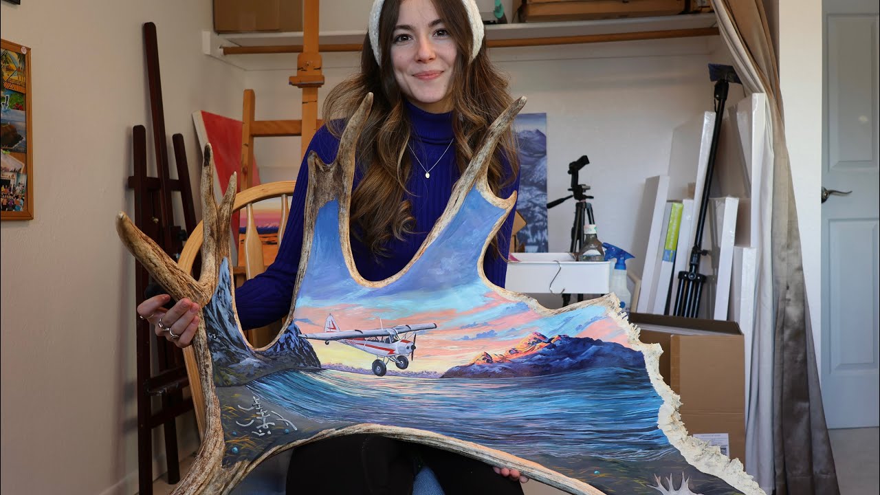 Painting a Giant Alaska Moose Antler