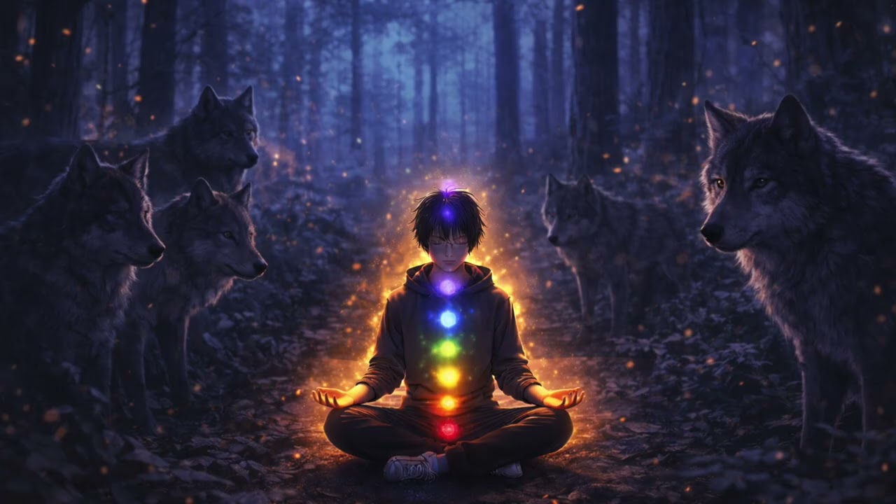 10 Minute Meditation Among Wolves - Music, Nature Sounds & Binaural Beats for Anxiety & Awakening