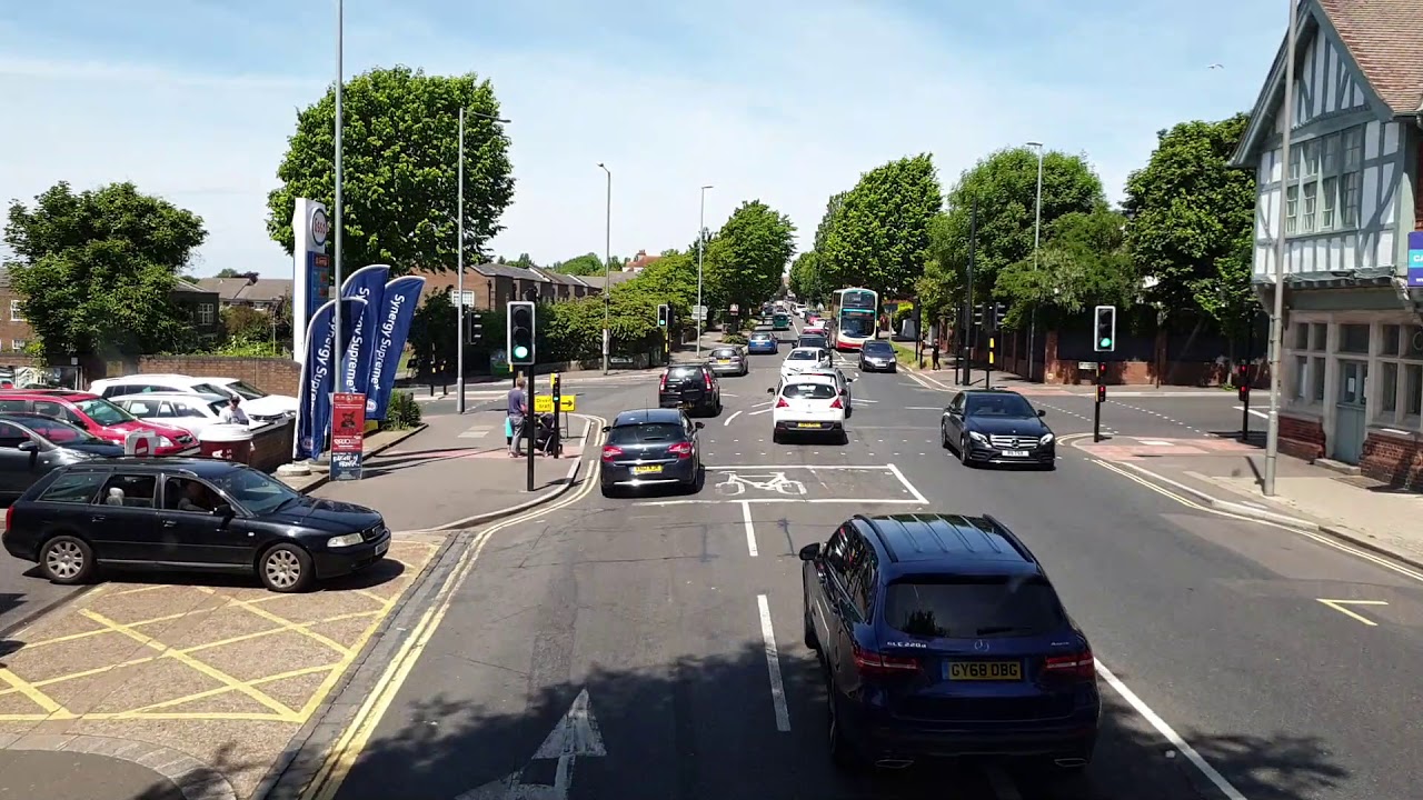 77 Bus: Brighton to Devil's Dyke, upper front seat view [whole route]