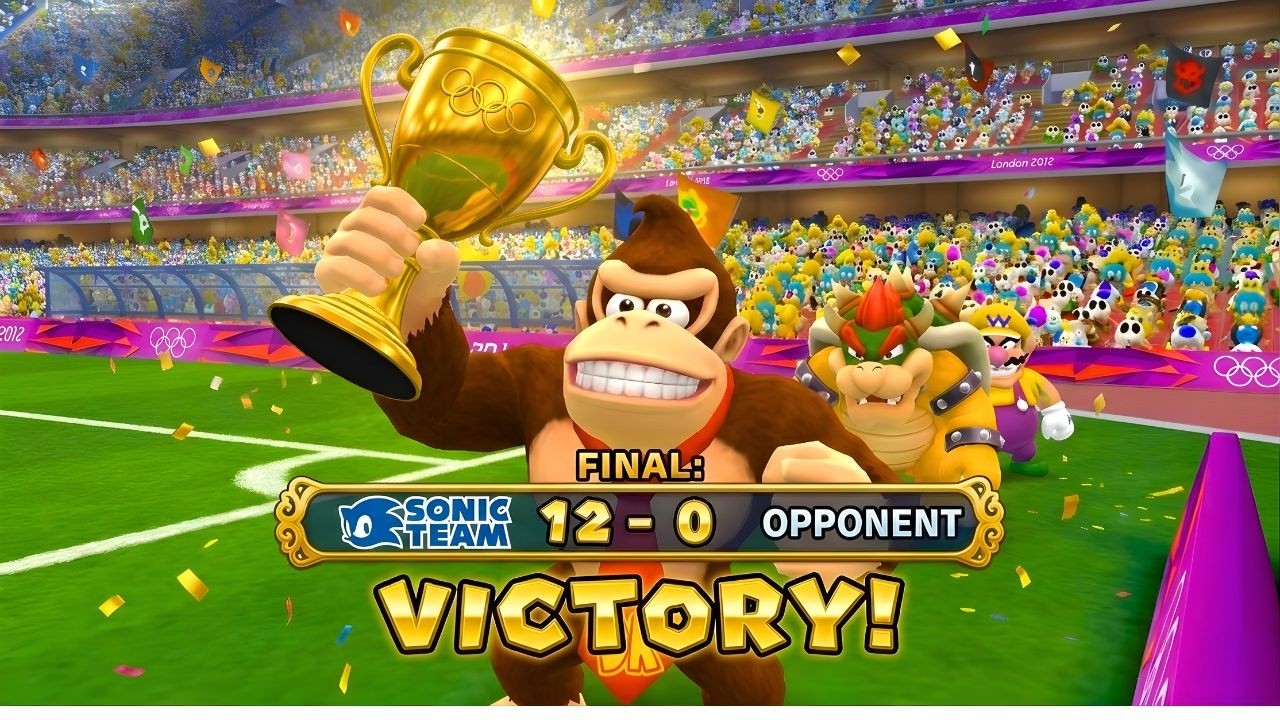 12-0 SHUTOUT! Sonic Team vs Opponent | Mario & Sonic London 2012 Football