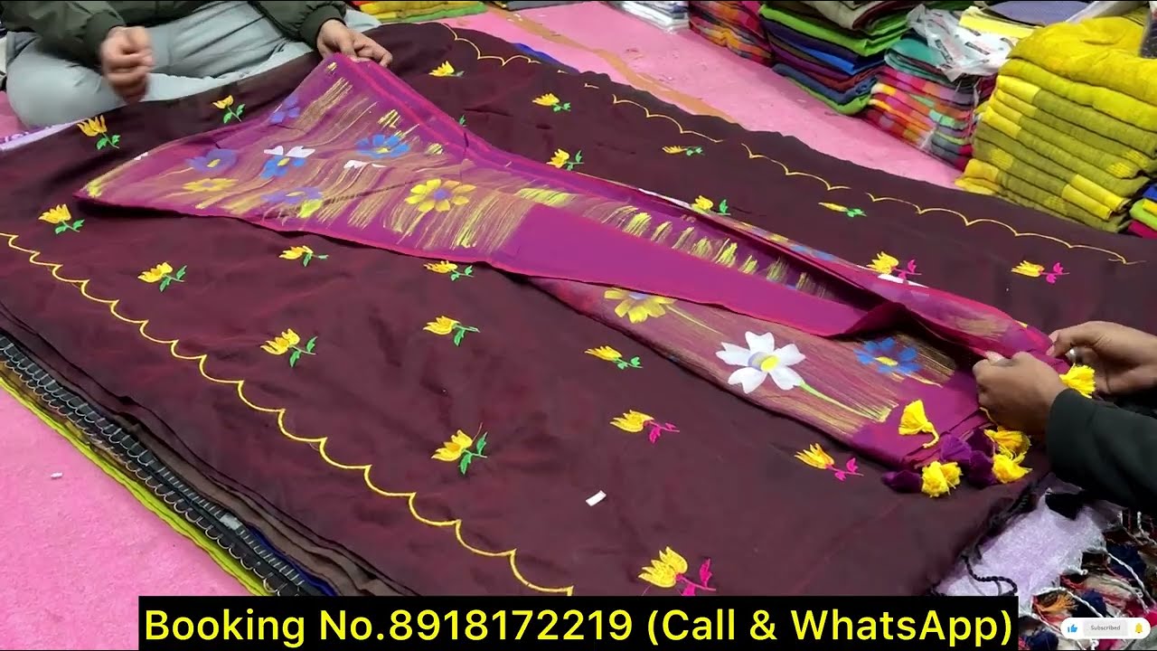 Authentic 120 Count Pure Cotton | Hand Painting | Khadi Cotton Saree Manufacturer in@ParamNandy 😍❤️🙏
