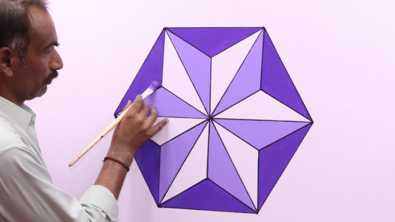 easy method to create a wall design | 3d wall painting | 3d wall decoration effect | interior design