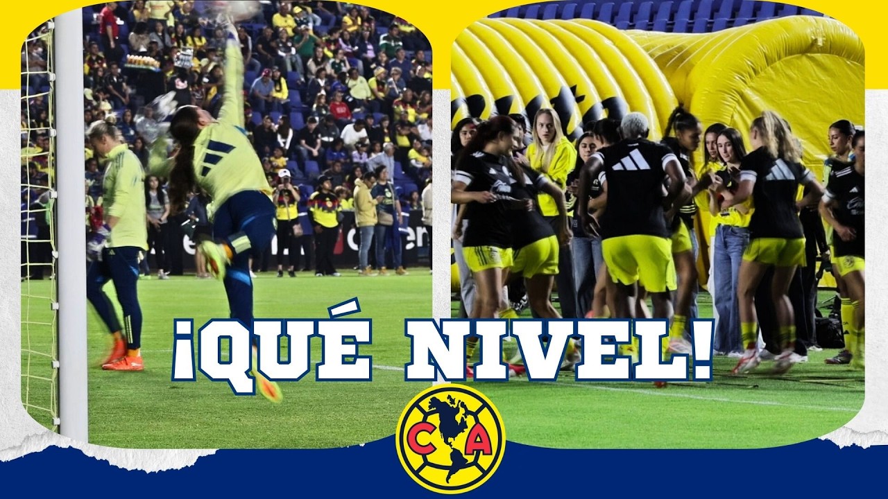 América femenil vs Rayadas: intensidad total en el calentamiento de las Águilas