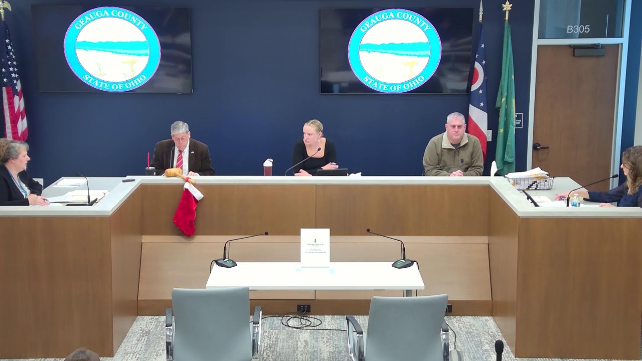 Geauga County Board of County Commissioners Meeting of 30th December 2025.