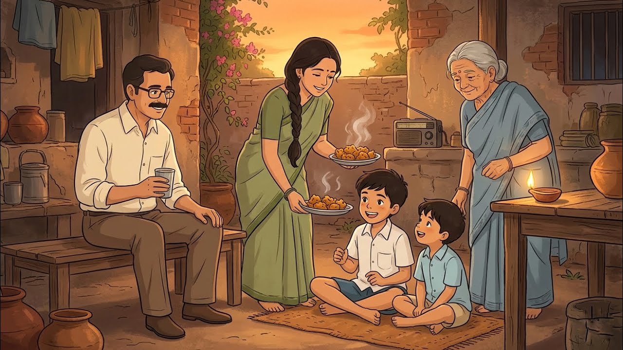 A Day in a 1990s Indian Town | Ghibli Style ASMR | Simple Family Life 🌅🏡