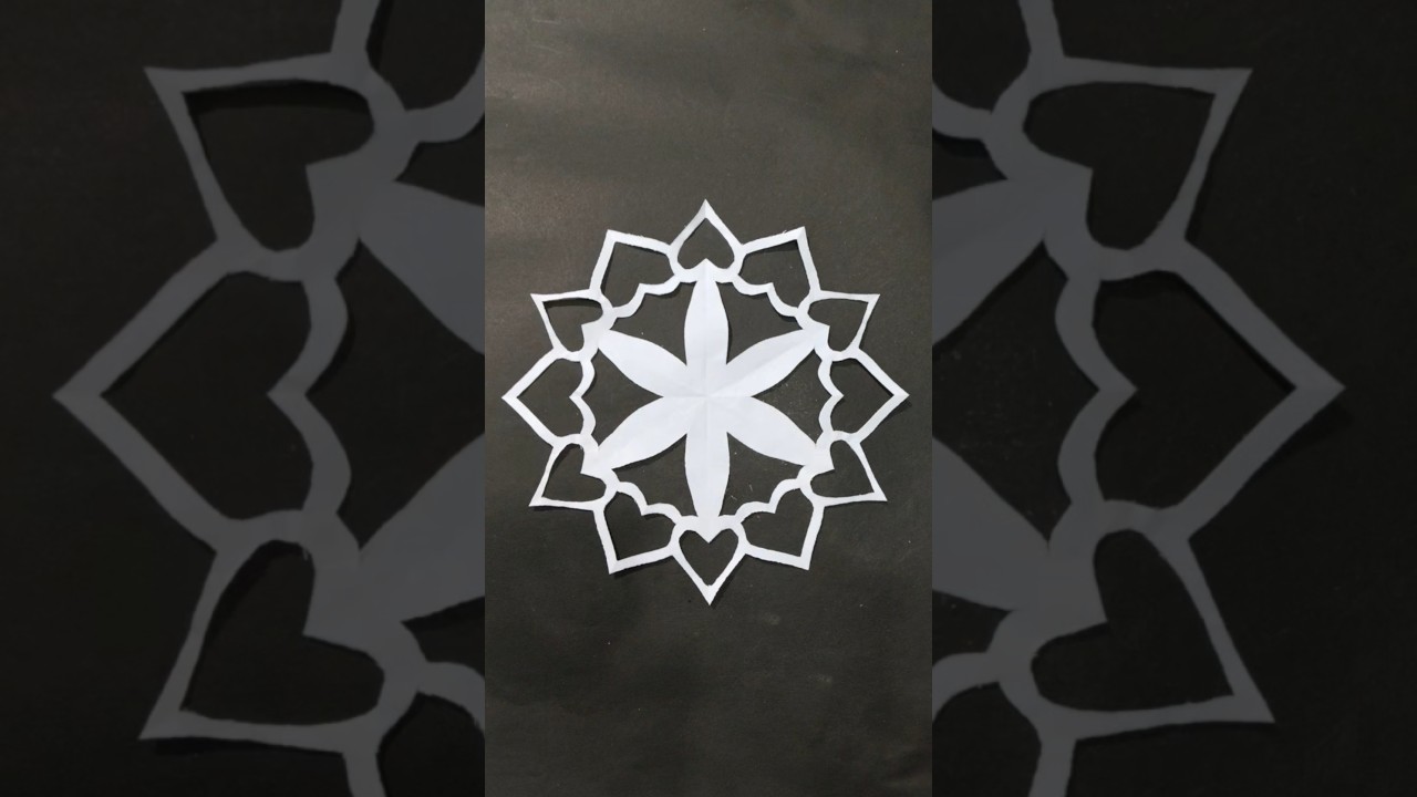 How to make beautiful snowflake | paper cutting design ❄️ #artofhandmade #handmade #diy #craft