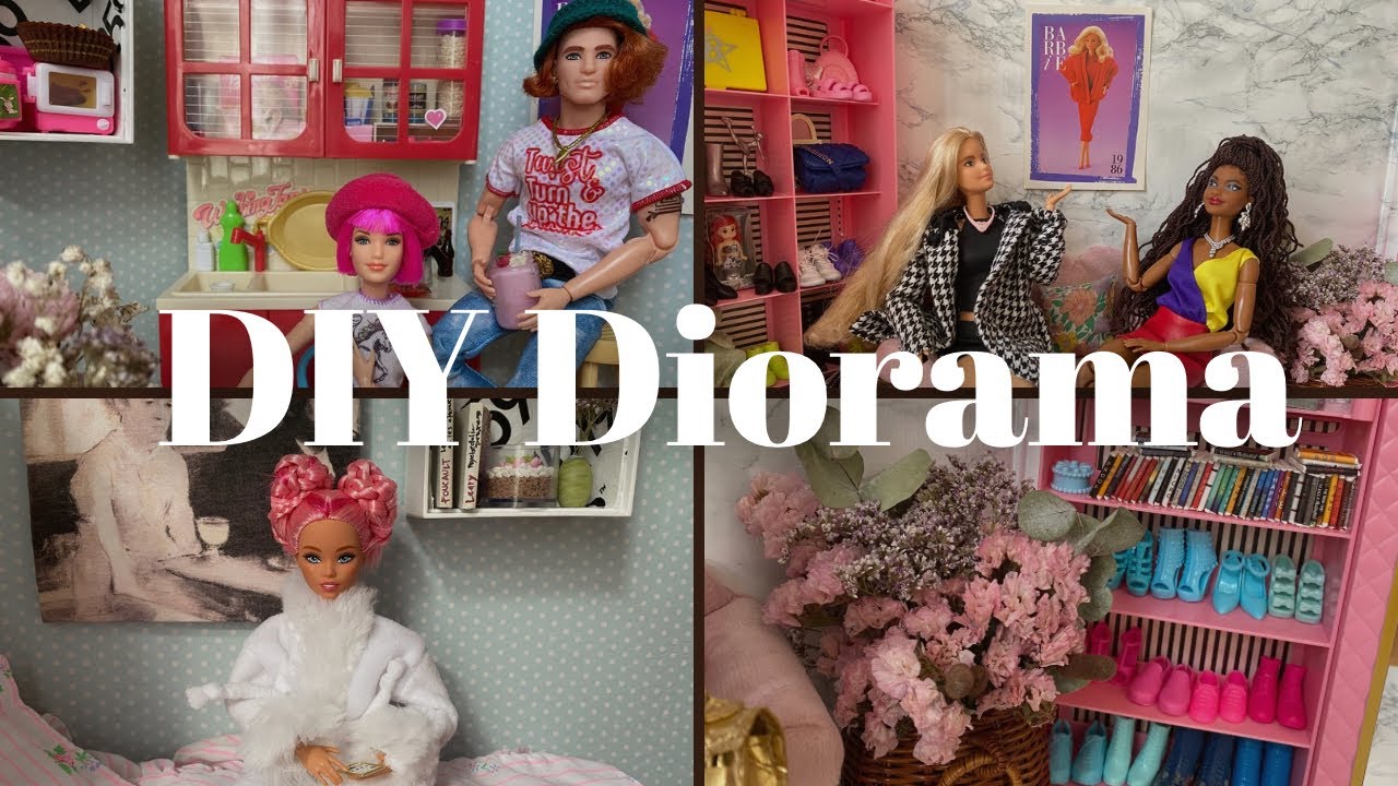 How to make an easy cardboard diorama for your Barbie dolls