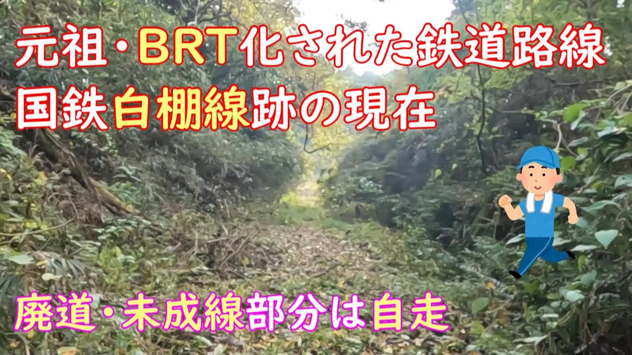 元祖BRT化路線　国鉄白棚線の現在　廃道・未成線部分は走ります