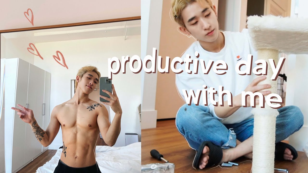 🌿 productive day in my life | 🍜 kimchi fried rice, aesthetic bedroom, working out.