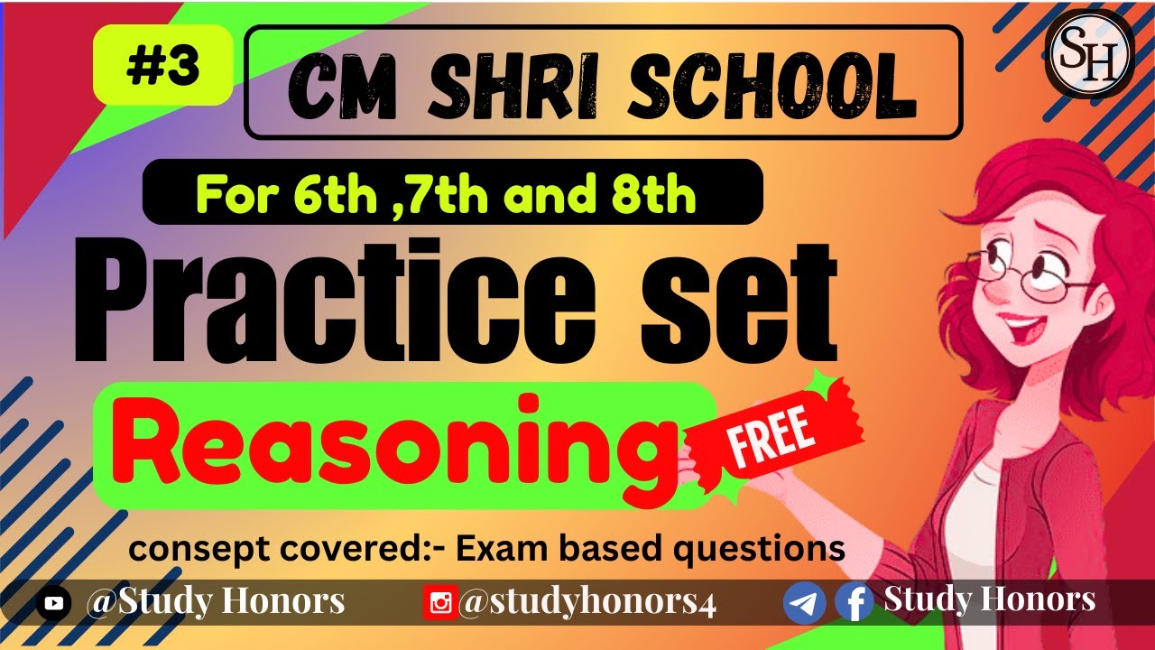 ✨ Reasoning Practice Set for Class 6th to 8th | CM Shri School Admission Test 2025 by @Studyhonors