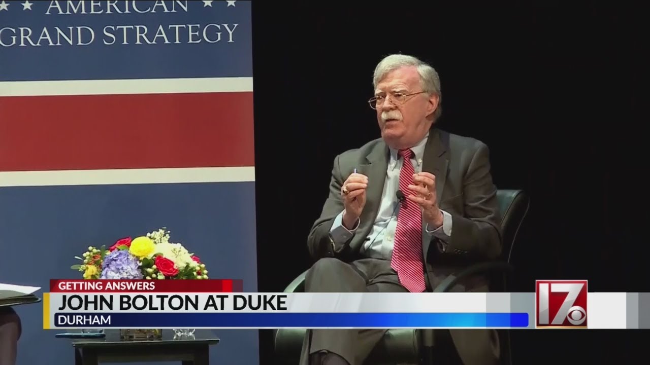 Ex-National Security Adviser John Bolton speaks at Duke ahead of book release