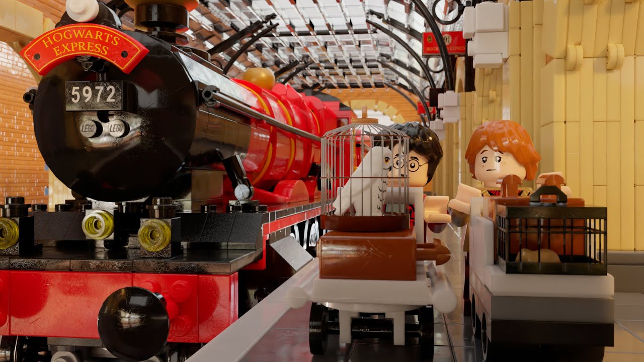 Лего Гарри Поттер. Вокзал Кингс Кросс. Lego Harry Potter. Лего анимация / Blender lego animation
