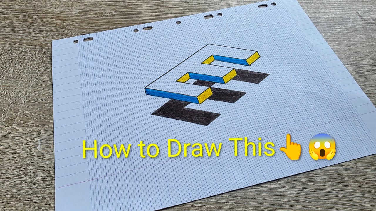 How to draw 3D letter E #3d #drawing 
