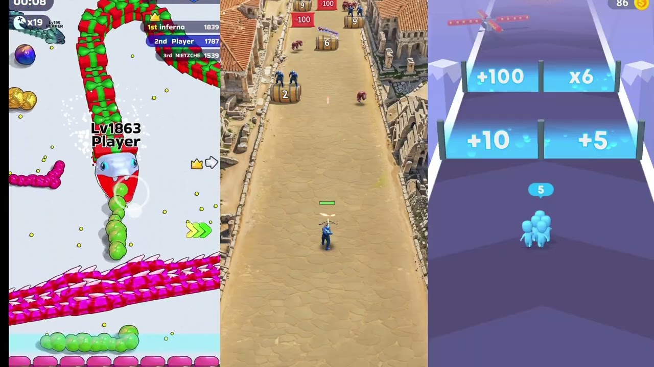 TOP 3 Perfect Run in Count Master vs Epic Snake Clash