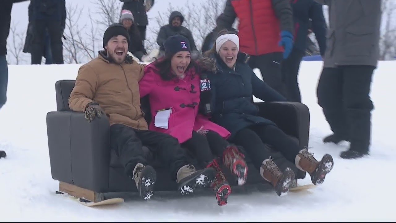 Sledding meets couches with Scouching: as old used furniture gets repurposed