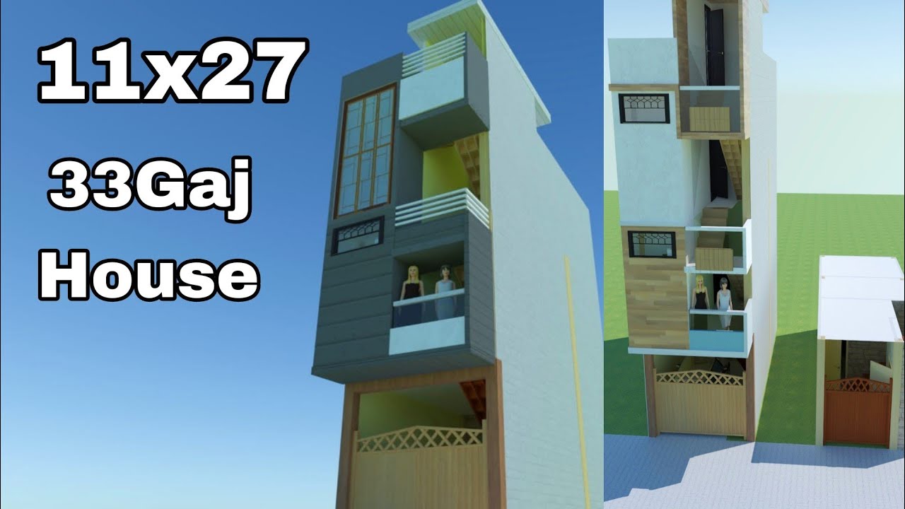 33 Gaj New Design ||30 gaj Design in 2023 || Letest House Design || 11 x 27 house Plan
