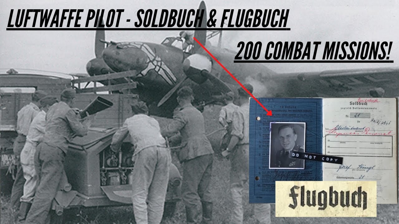 WW2 GERMAN PILOT - SOLDBUCH & FLUGBUCH - 200 Missions! Me110