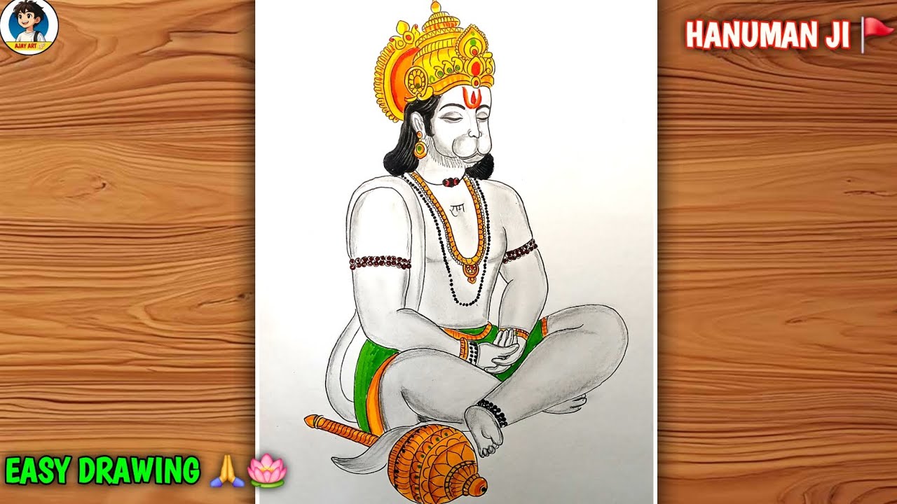 How to Draw Simple Hanuman Ji ✨ | Easy Hanuman Drawing Step by Step