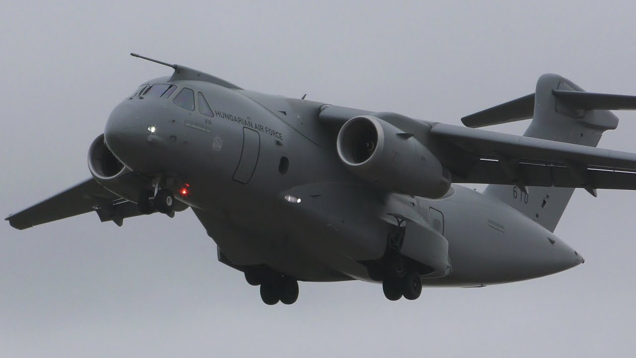 RARE Hungary Air Force KC-390 landing at Geilenkirchen Air Base (4K)