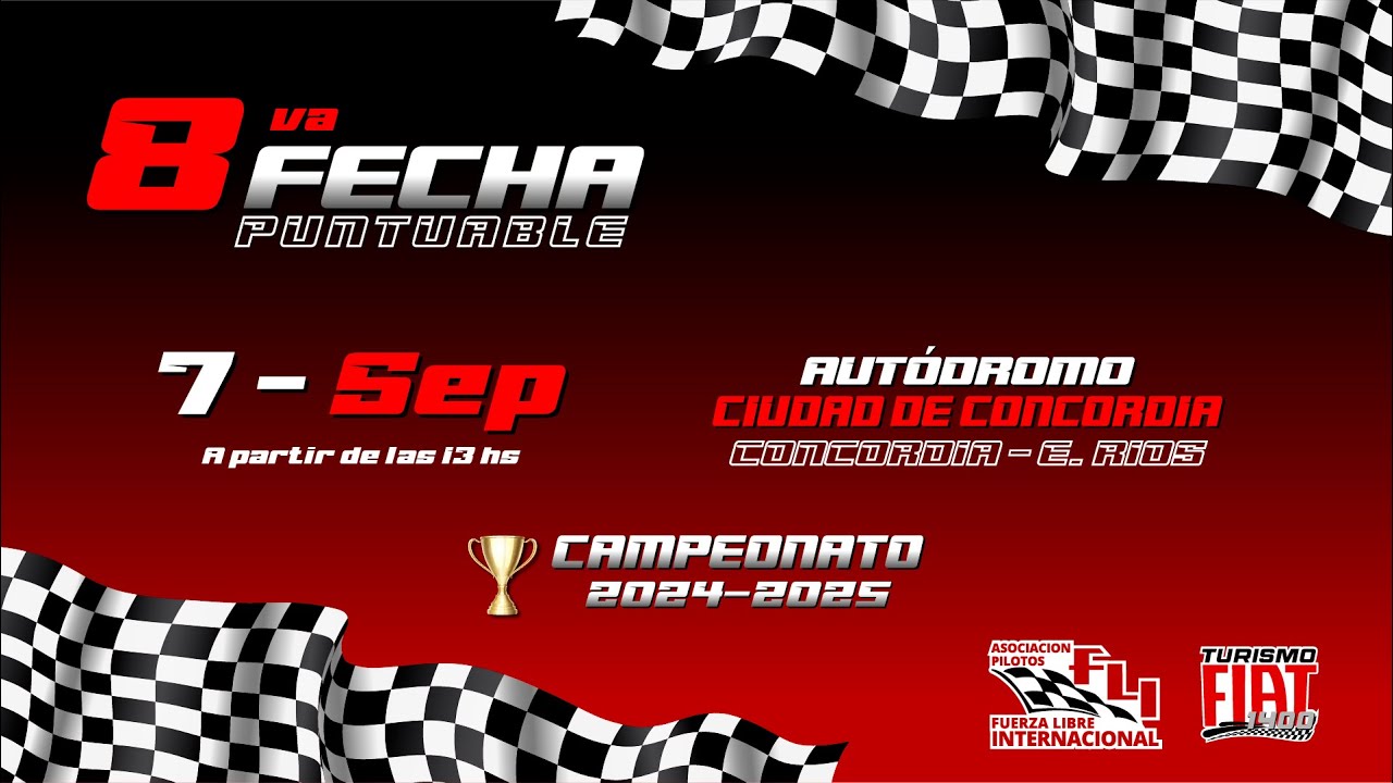 FUERZA LIBRE INTERNACIONAL Y TURISMO FIAT 1400 - 8VA FECHA - 7/09/25 - CONCORDIA - E.R.