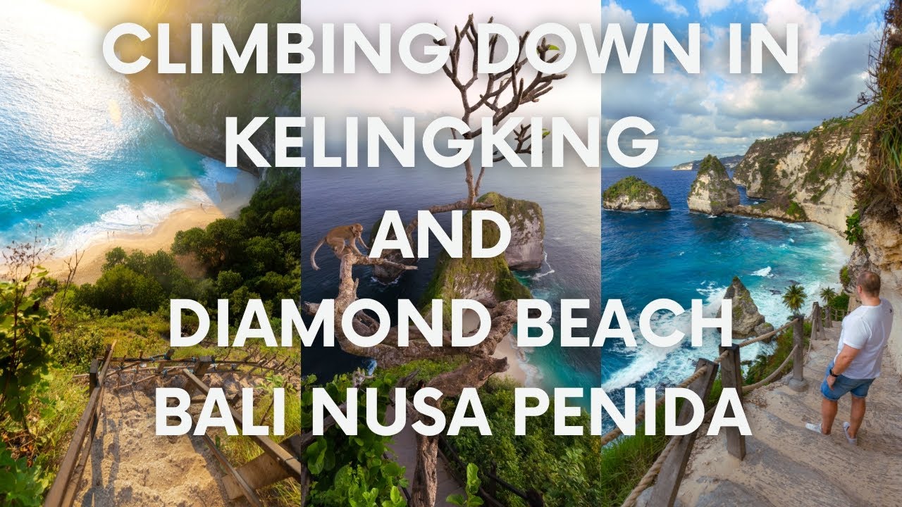 Hard walk and climbing down in Kelingking plus in Diamond Beach (4K)