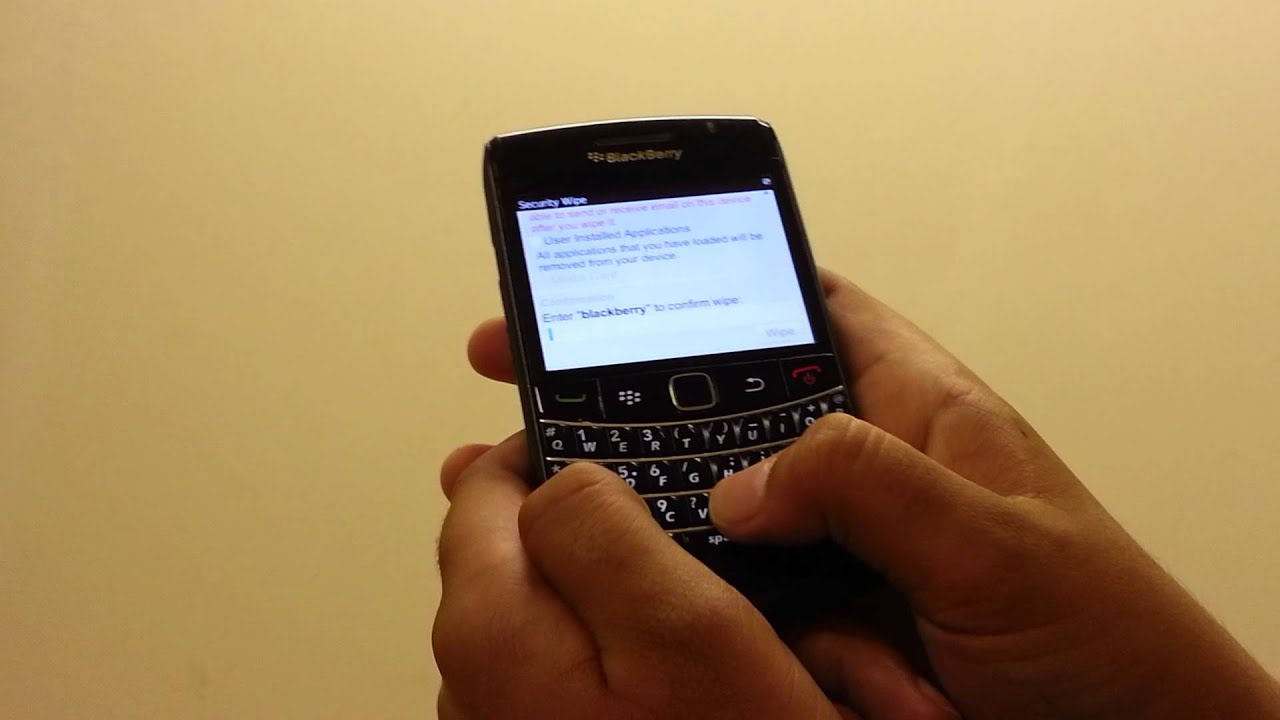 HARD RESET ON BLACKBERRY BOLD 9780