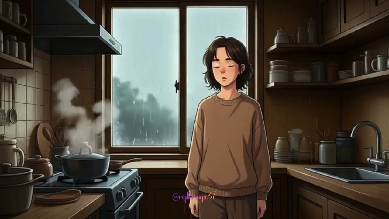 I Made Ramen on a Rainy Morning… But Something Felt Different 🍜🌧️#ghibliasmr #sliceoflife